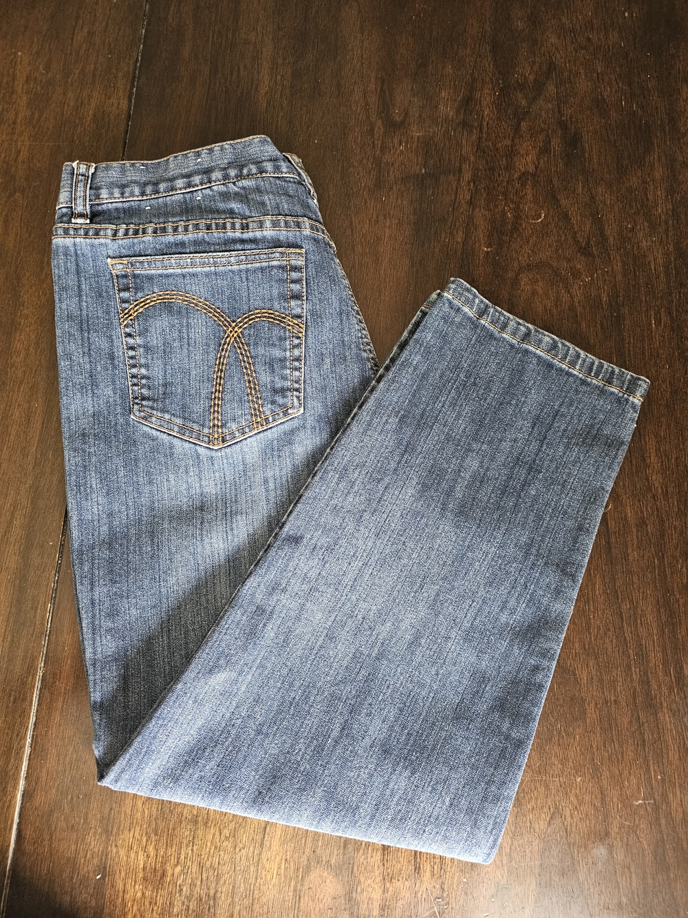 Liz Claiborne Slim Straight Jeans in Dark Blue Wash - Picture 8 of 14
